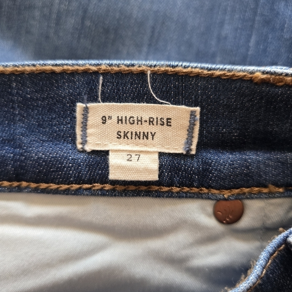 🔥NWOT Madewell 9" High-Rise Skinny Jeans Medium Wash, Side-Slit Edition Size 27 - Picture 8 of 10
